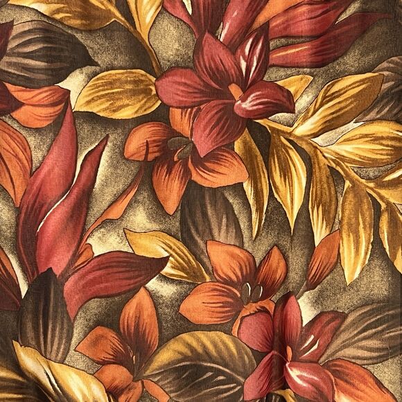 Y2K Vintage Dana Buchman 100% Silk Midi Skirt 14 Petite Fall Leaves Floral Mesh - Picture 4 of 12